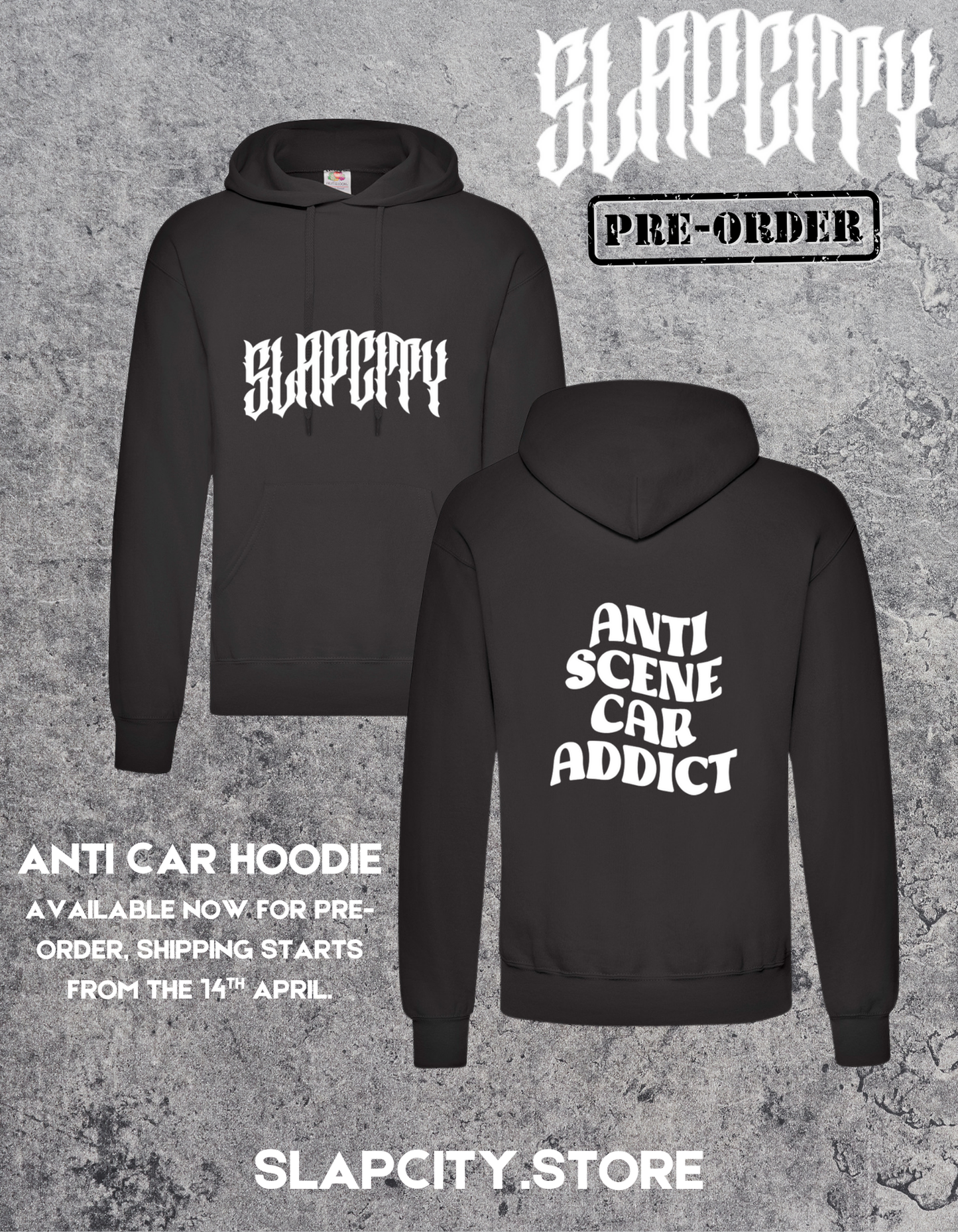 BLACK SLAPCITY ANTI SCENE HOODIE