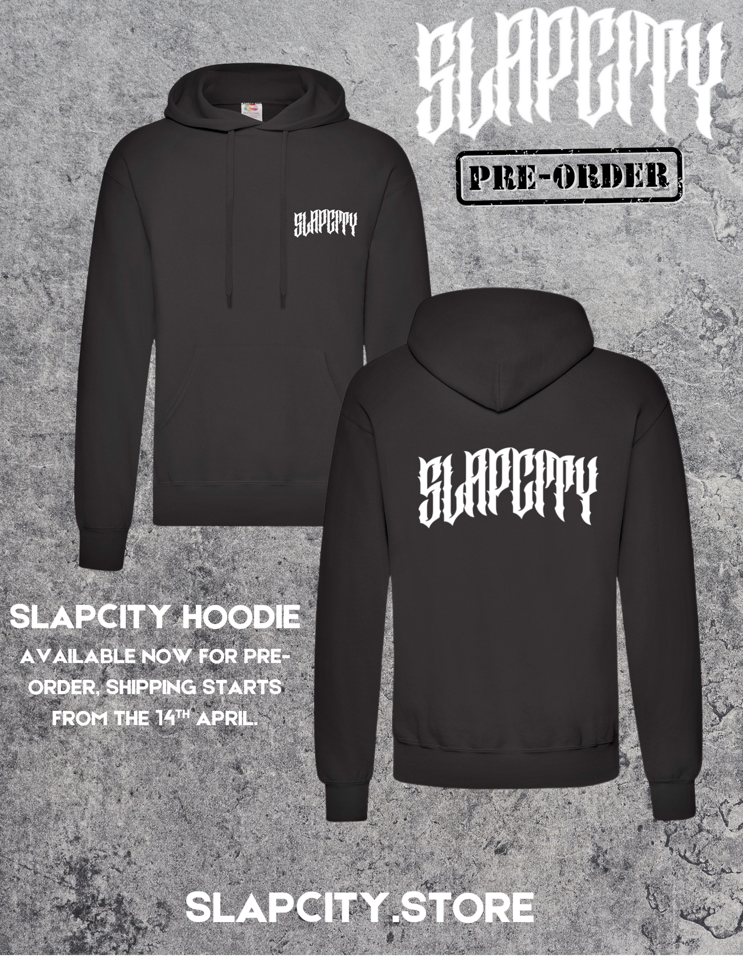 PRE ORDER BLACK SLAPCITY HOODIE